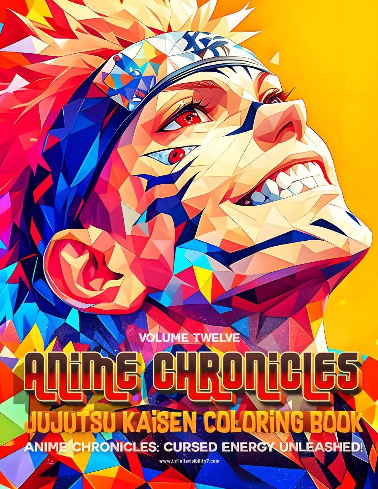 Jujutsu Kaisen Coloring Book Vol 12 by Infinite Visibility featuring 50 sorcerer pages from the anime series.