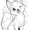 Cute winking fox coloring page by Infinite Visibility, featuring an adorable fox with a playful expression for kids to color.