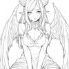 Demonic Grace anime coloring page by Infinite Visibility featuring intricate demonic and mystical design elements.