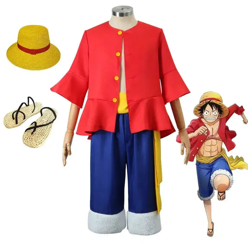 Monkey D Luffy cosplay costume from One Piece, featuring the Egghead suit with detailed character design, by Infinite Visibility.