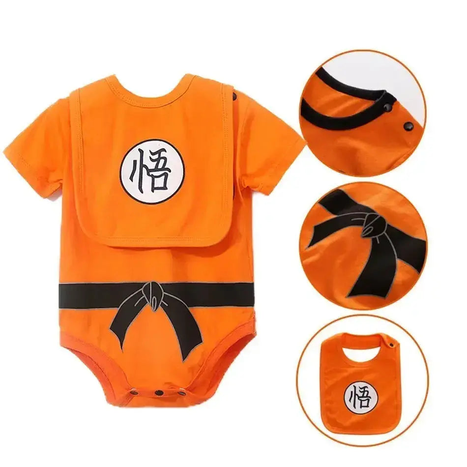 Anime baby romper cosplay costume for newborns by Infinite Visibility, featuring a cute, colorful design for 0-18 months.