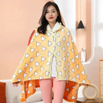 Tanjiro Demon Slayer blanket cosplay costume featuring anime-inspired bathrobe and shawl, made by Infinite Visibility.