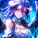 Digital artwork of Albedo's Overlord Majesty, a tribute piece by Infinite Visibility featuring detailed character design.