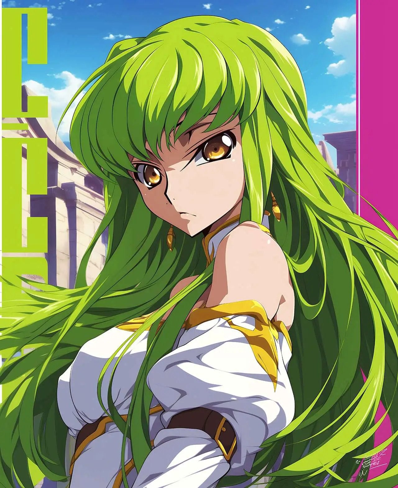 Digital product cover for C.C.: The Eternal Geass by Infinite Visibility, featuring artwork of C.C. with her signature eye power.