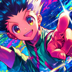 Vibrant digital art of a protagonist in action, created by Infinite Visibility, showcasing dynamic movement and vivid colors.