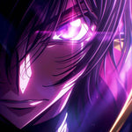 Digital product featuring Lelouch Lamperouge from Code Geass, showing his iconic eye of rebellion in vibrant detail.