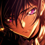 Digital artwork of Lelouch Lamperouge as the Geass Emperor from Infinite Visibility, showcasing his commanding gaze and detailed character design.