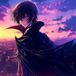 Digital artwork of Lelouch Lamperouge from Infinite Visibility, depicting the Geass Emperor's intense gaze and detailed character design.