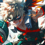 Digital download of Deku charging in from My Hero Academia, featuring detailed artwork of the anime character in action.