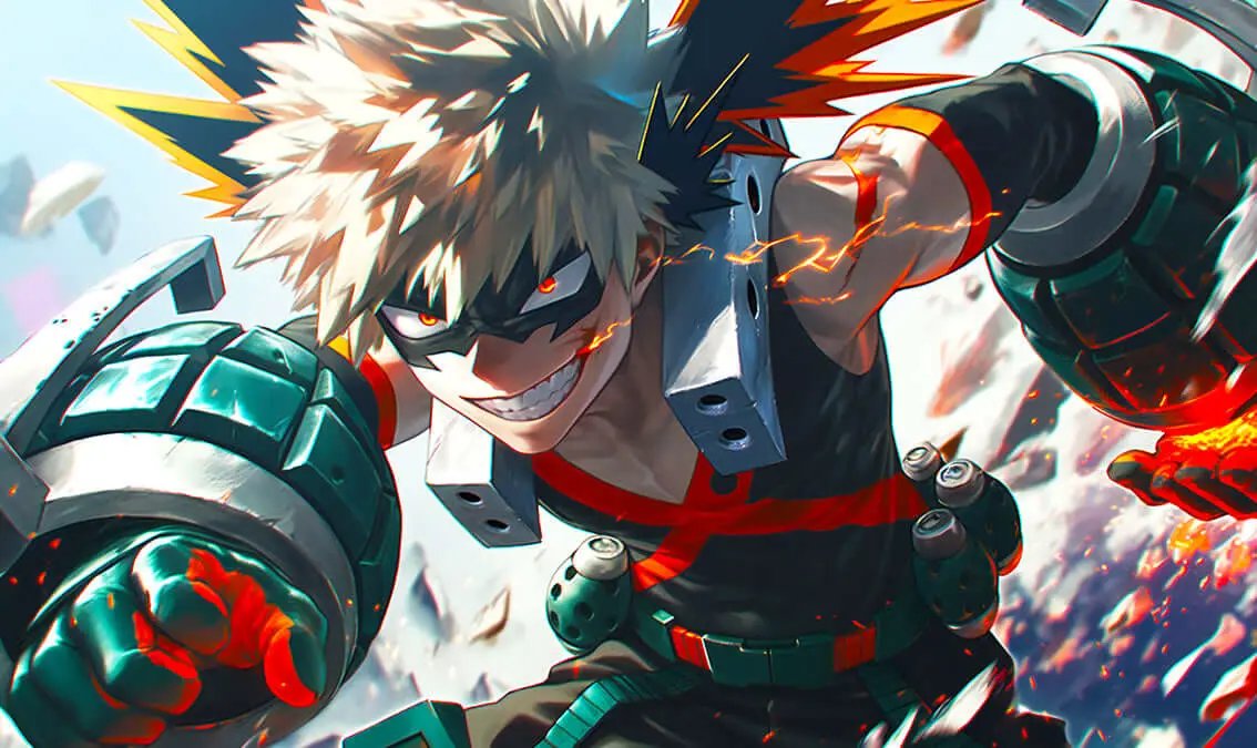 Digital download of Deku charging in from My Hero Academia, featuring detailed artwork of the anime character in action.