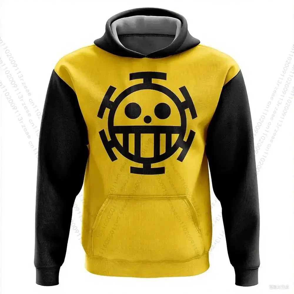 Infinite Visibility Trafalgar Law One Piece hoodie featuring a Harajuku-inspired design, perfect for casual and gym wear.