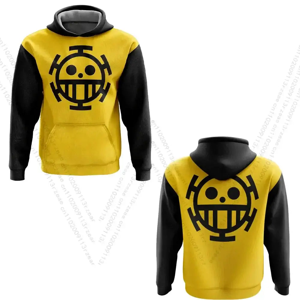 Infinite Visibility Trafalgar Law One Piece hoodie featuring a Harajuku style design, perfect for casual wear and gym workouts.