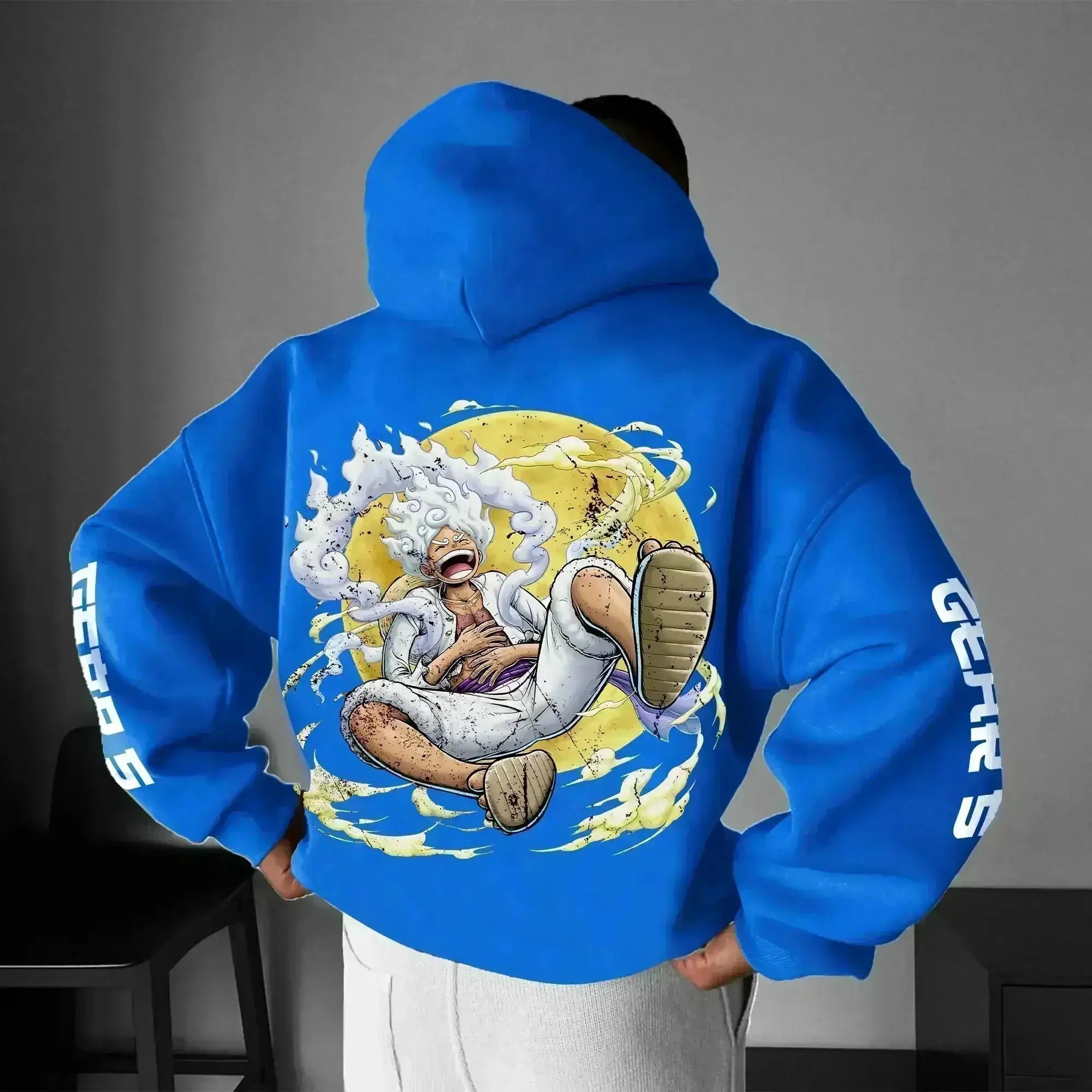 Casual white cotton Luffy hoodie from One Piece by Infinite Visibility, perfect for summer wear.