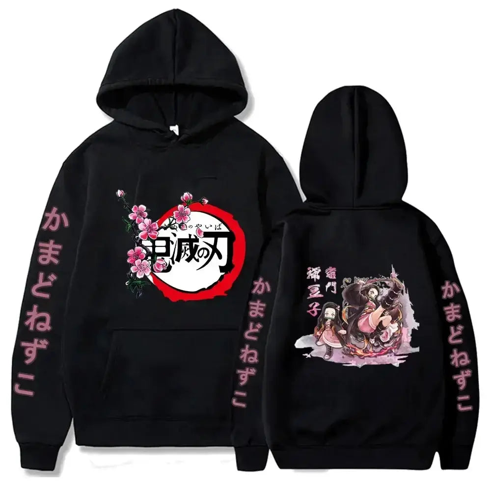 Oversized Demon Slayer Kamado Nezuko anime hoodie by Infinite Visibility, featuring Nezuko's design on comfortable streetwear.