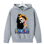 Kids' One Piece Luffy hoodie from Infinite Visibility featuring a colorful pullover with character graphic, perfect for cosplay.