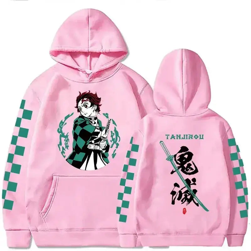 Plus size Tanjiro Kamado Demon Slayer hoodie by Infinite Visibility, featuring detailed graphic design and comfortable fabric.