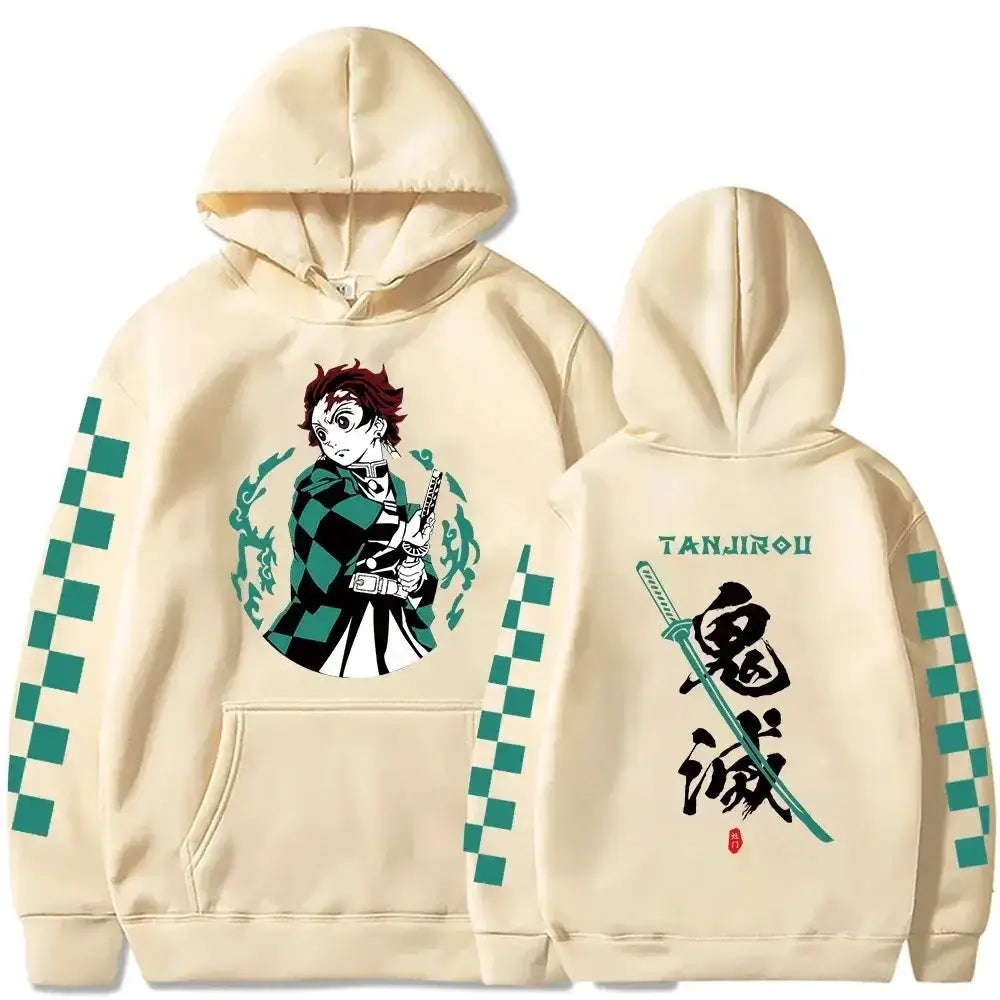 Plus size Tanjiro Kamado Demon Slayer hoodie by Infinite Visibility featuring character artwork and a comfortable sweatshirt fit.