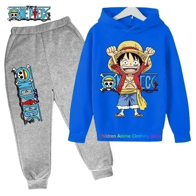 Kids' Luffy hoodie from Infinite Visibility featuring a One Piece design, soft pullover style perfect for casual wear.