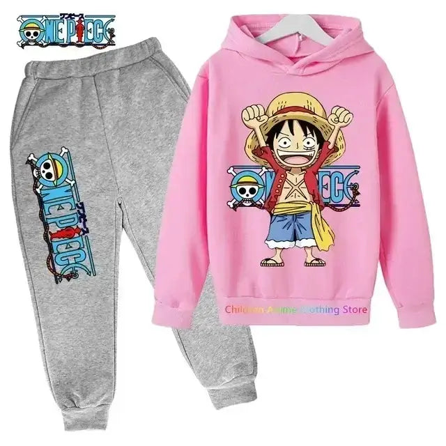 Kids' Luffy hoodie from Infinite Visibility featuring a stylish One Piece design, perfect for young fans of the popular manga.