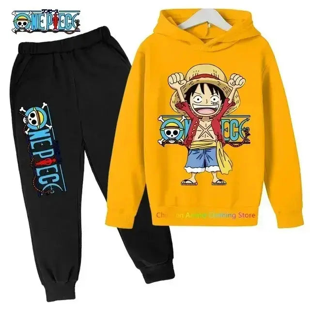 Kids' One Piece hoodie featuring Luffy design, soft pullover hoodie from Infinite Visibility, perfect for young fans of the anime.