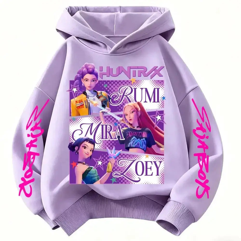Kids' KPop Demon Hunters hoodie by Infinite Visibility, featuring a stylish sweatshirt with graphic design and comfortable fit.