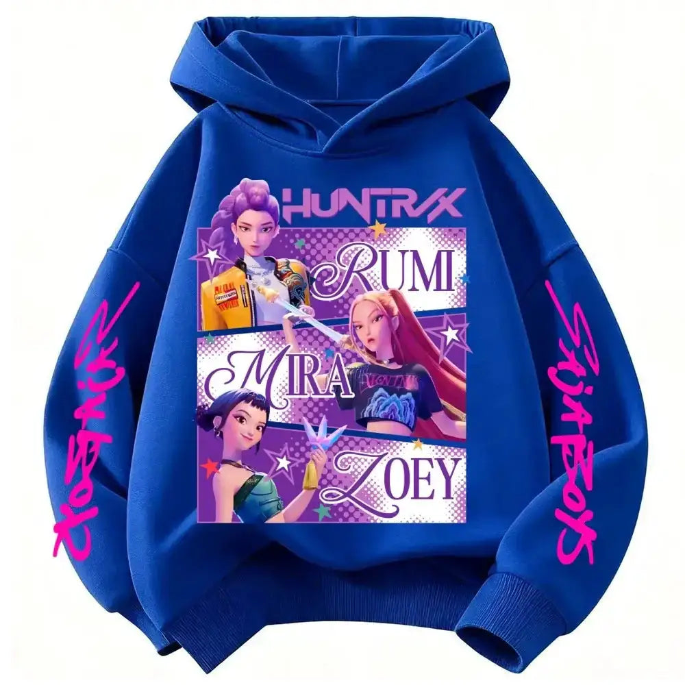 Kids KPop Demon Hunters hoodie by Infinite Visibility featuring a stylish sweatshirt with Demon Hunters graphic design.