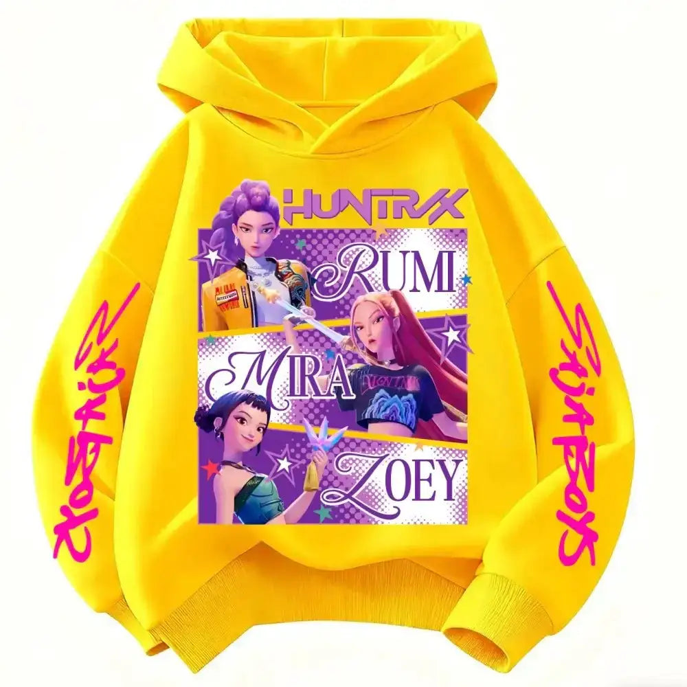 Kids KPop Demon Hunters hoodie by Infinite Visibility featuring a stylish sweatshirt with graphic print and comfortable fit.
