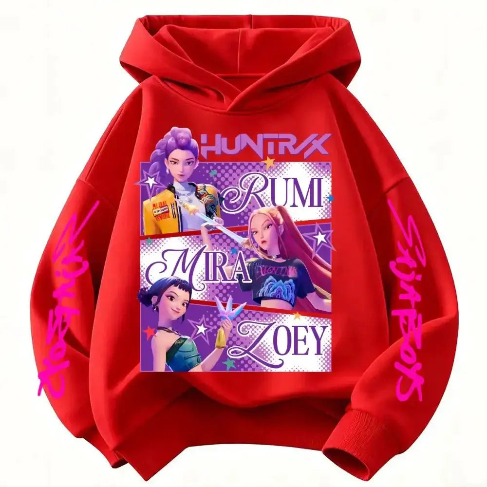 Kids KPop Demon Hunters hoodie by Infinite Visibility, featuring a stylish sweatshirt with vibrant Demon Hunters design.