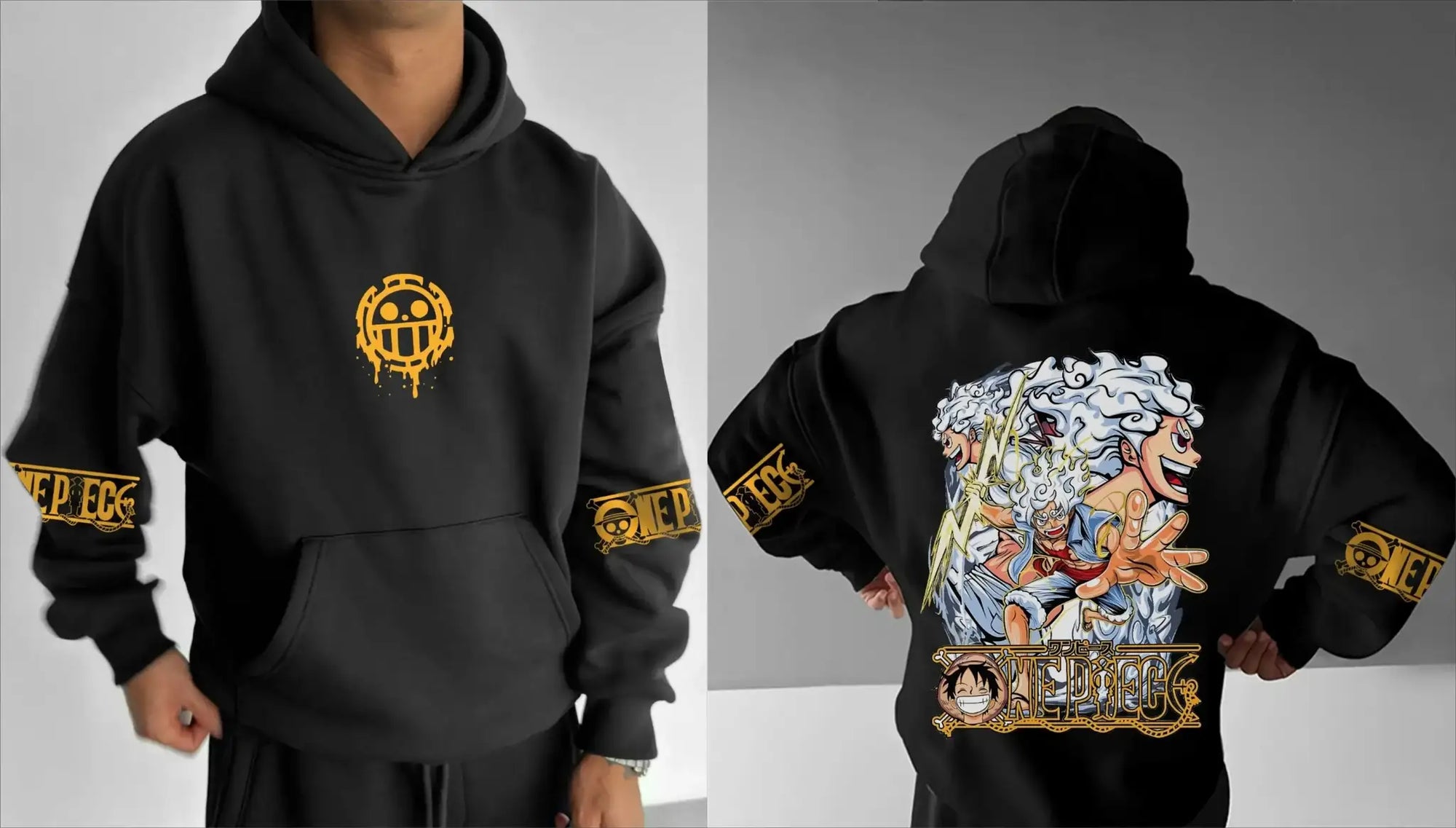Infinite Visibility One Piece hoodie, casual cotton sweatshirt featuring a relaxed fit and stylish design.