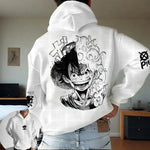Infinite Visibility One Piece Luffy hooded sweater featuring a stylish hoodie design with Luffy graphic for 2025 trend fashion.