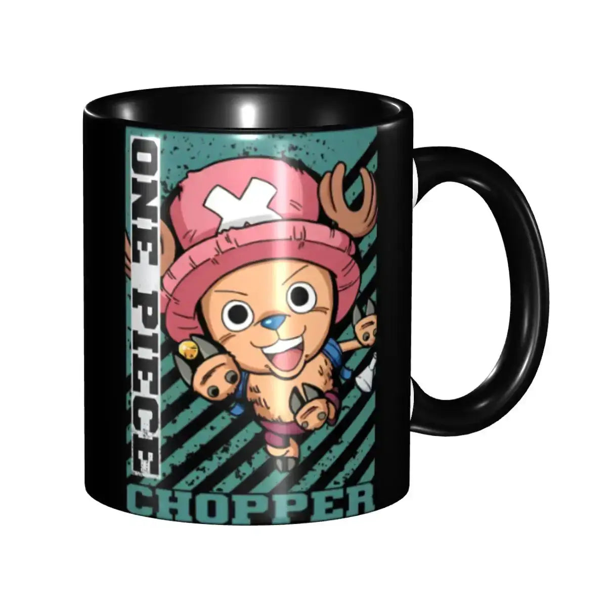 Kid's Luffy One Piece cartoon anime mug by Infinite Visibility, featuring a colorful water cup with Luffy design.