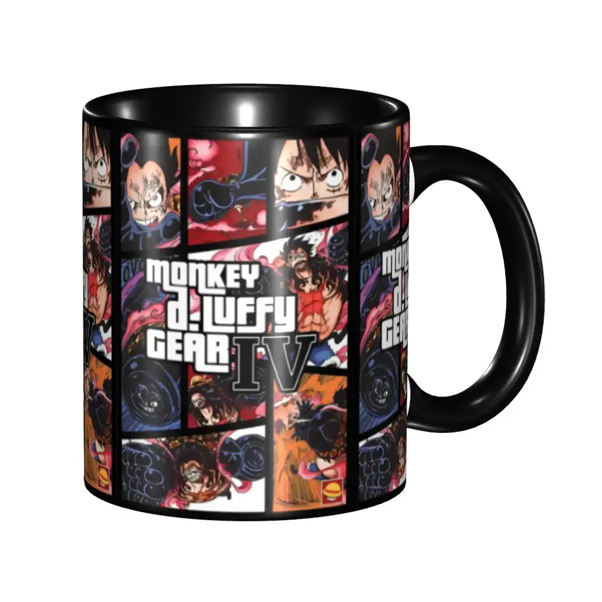 Kid's Luffy One Piece mug featuring cartoon anime design, perfect for children to enjoy their water with a fun, colorful character.