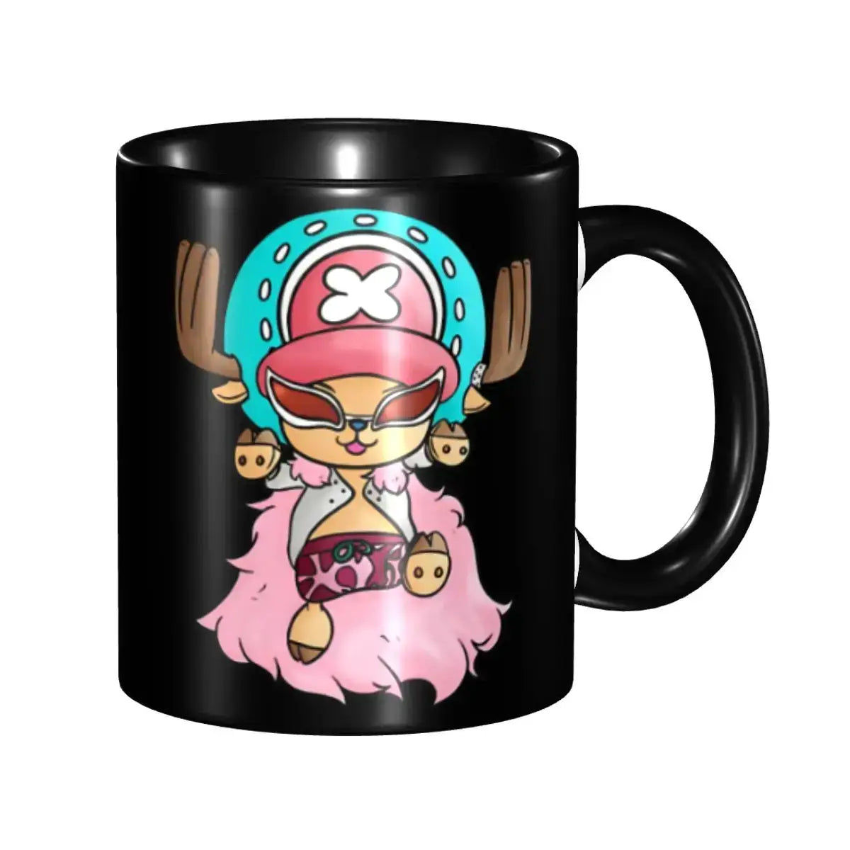 Kid's Luffy One Piece mug featuring a cartoon anime character, ideal for kids' water drinking with vibrant design.