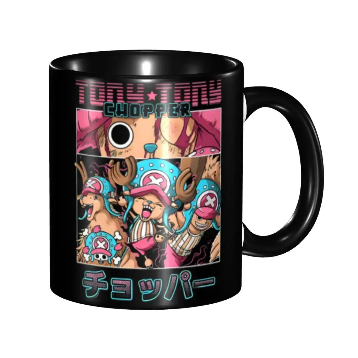 Kid's Luffy One Piece mug featuring cartoon anime design, perfect for children, by Infinite Visibility.