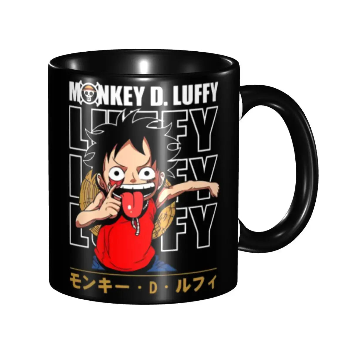 Cute Monkey D. Luffy Gear Fifth mug featuring anime character design, perfect for kids and fans of the One Piece series.