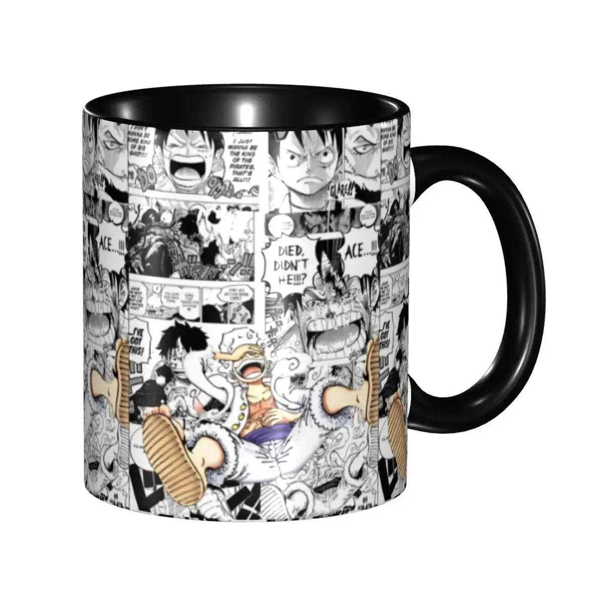 Cute Monkey D. Luffy Gear Fifth anime mug for kids featuring a colorful design, made by Infinite Visibility.