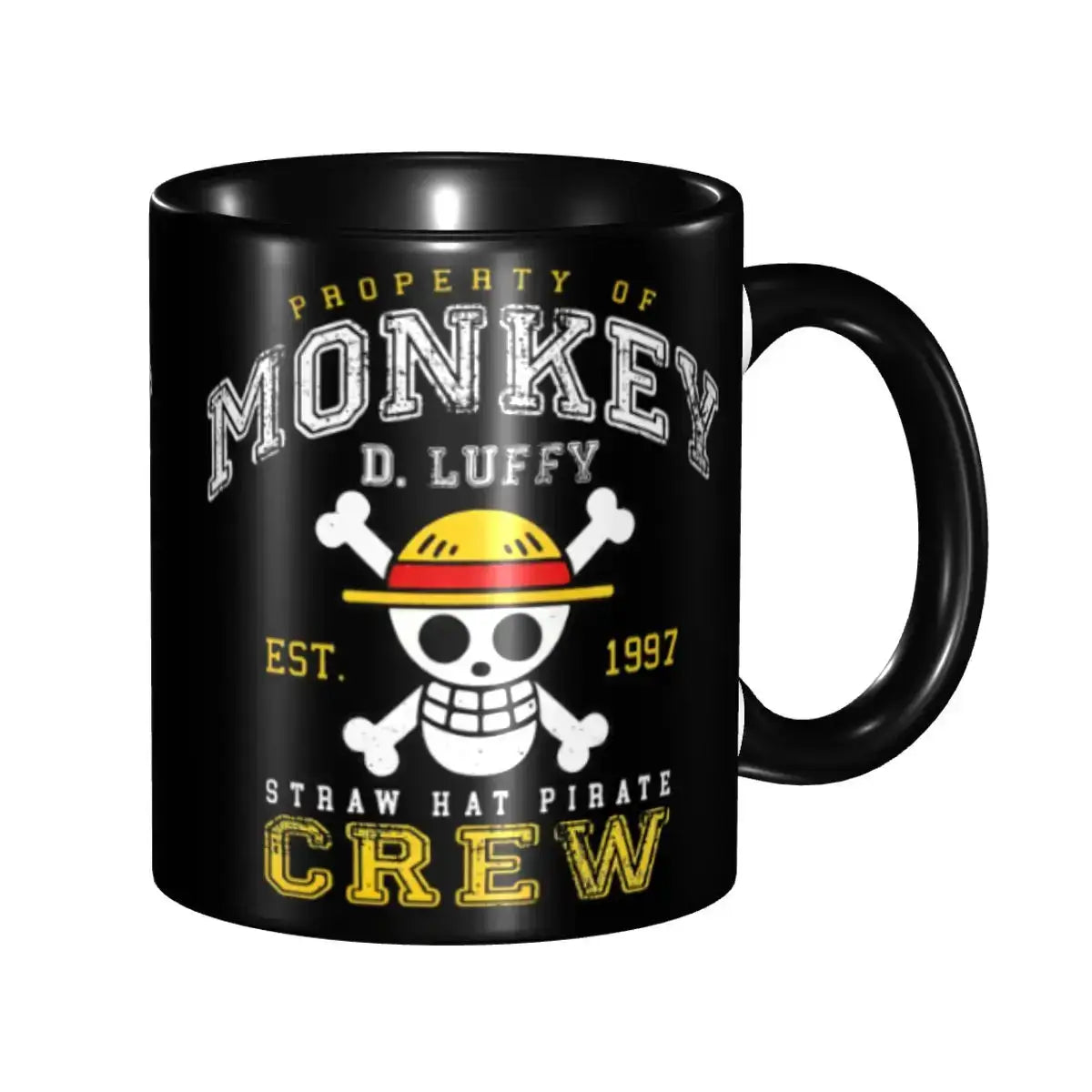 Infinite Visibility Monkey D Luffy Quotes One Piece mug with cartoon Luffy design, perfect for kids and fans of the anime series.