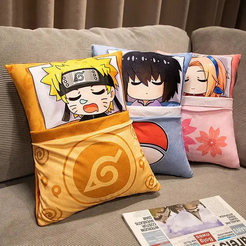 Naruto and Kakashi plush pillow featuring soft anime doll design from Infinite Visibility, perfect for fans and collectors.