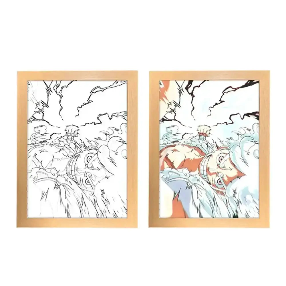 Poster of One Piece photo frame night light featuring Luffy and Zoro, a perfect Christmas gift from Infinite Visibility.