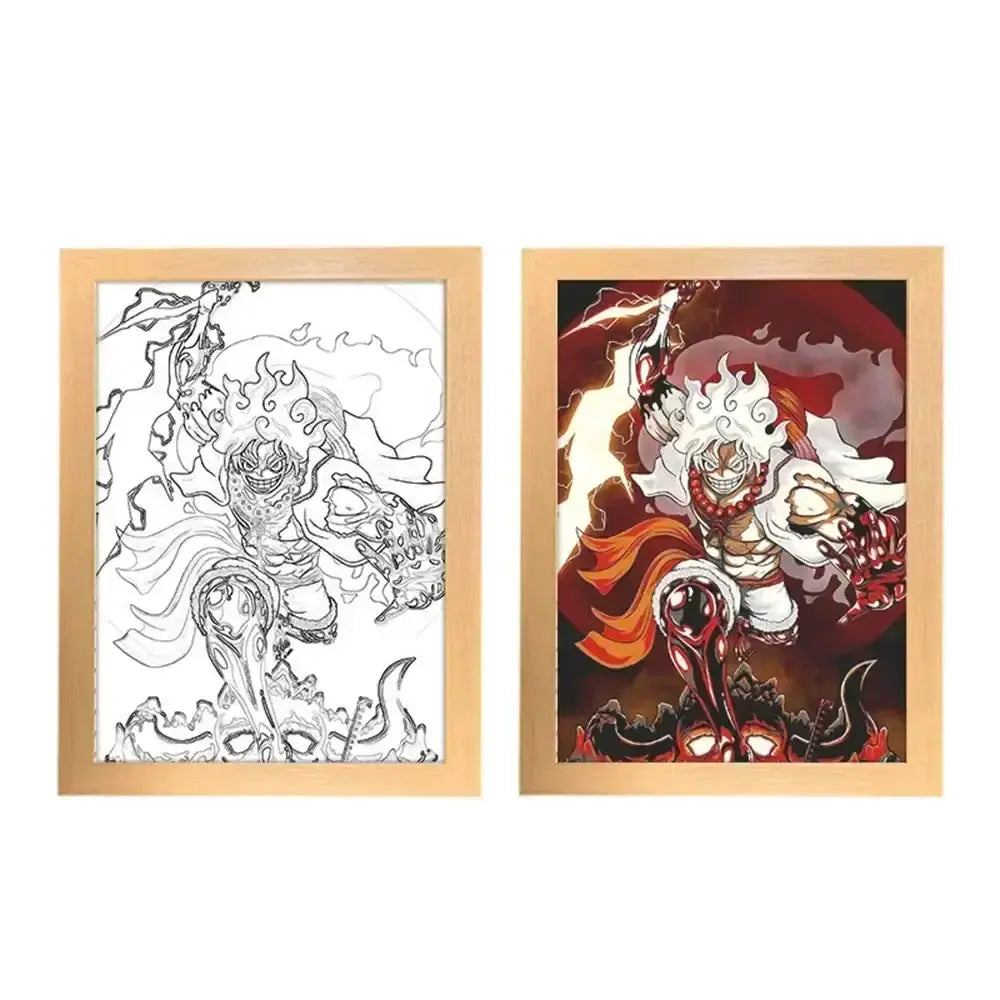 Anime poster featuring One Piece Luffy and Zoro night light design, perfect for Christmas gift displays
