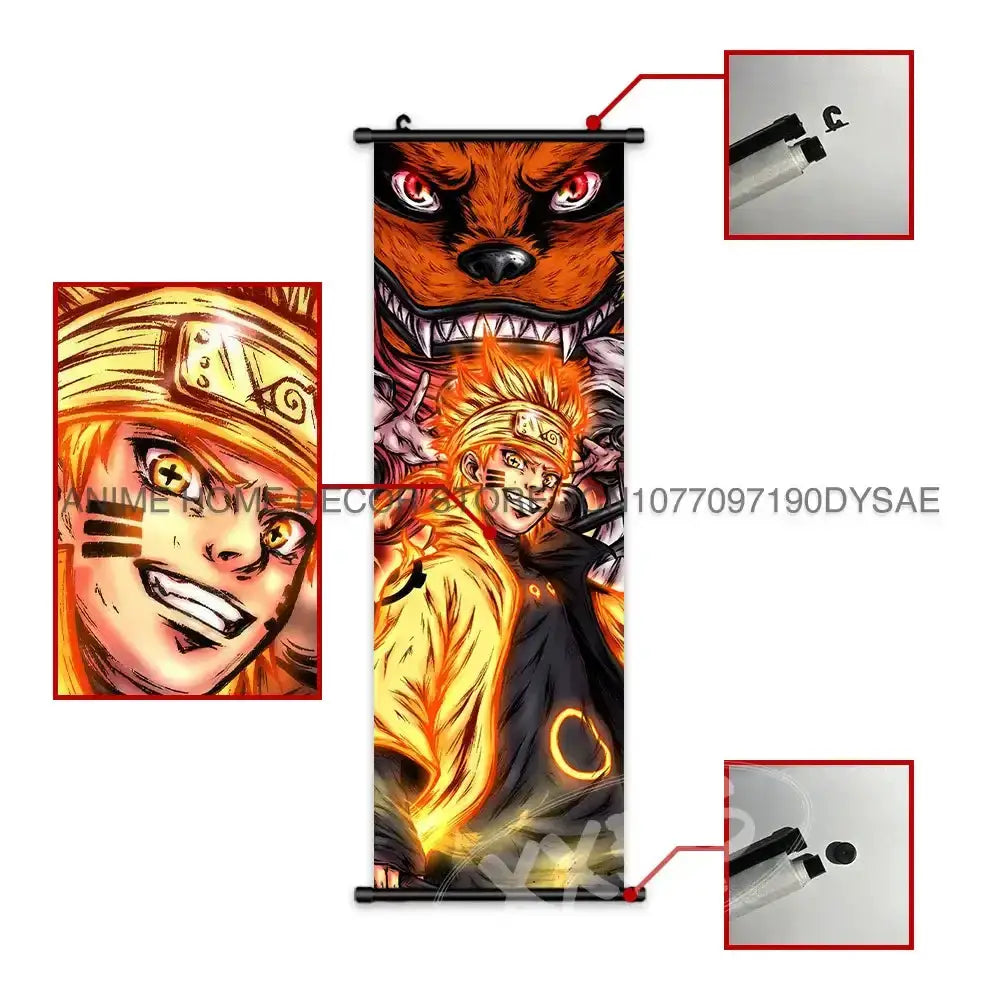 Naruto anime poster by Infinite Visibility featuring vibrant wall art scroll decor with characters from the popular anime series.