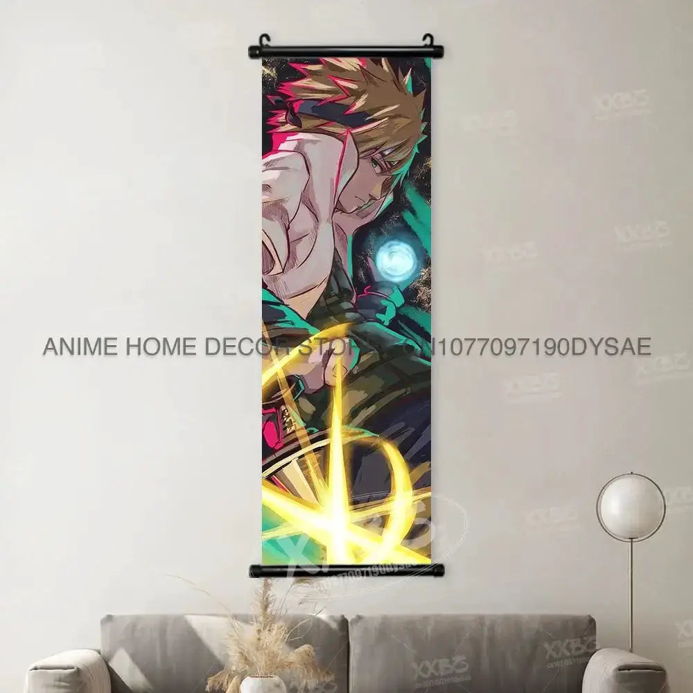 Anime Naruto poster featuring vibrant wall art decor with Naruto Uzumaki character, ideal for hanging scroll wall art decor.
