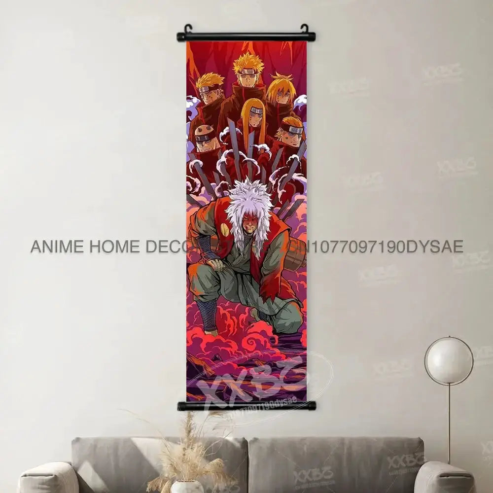 Anime Naruto poster by Infinite Visibility featuring vibrant wall art with characters, perfect for hanging decor in a room.