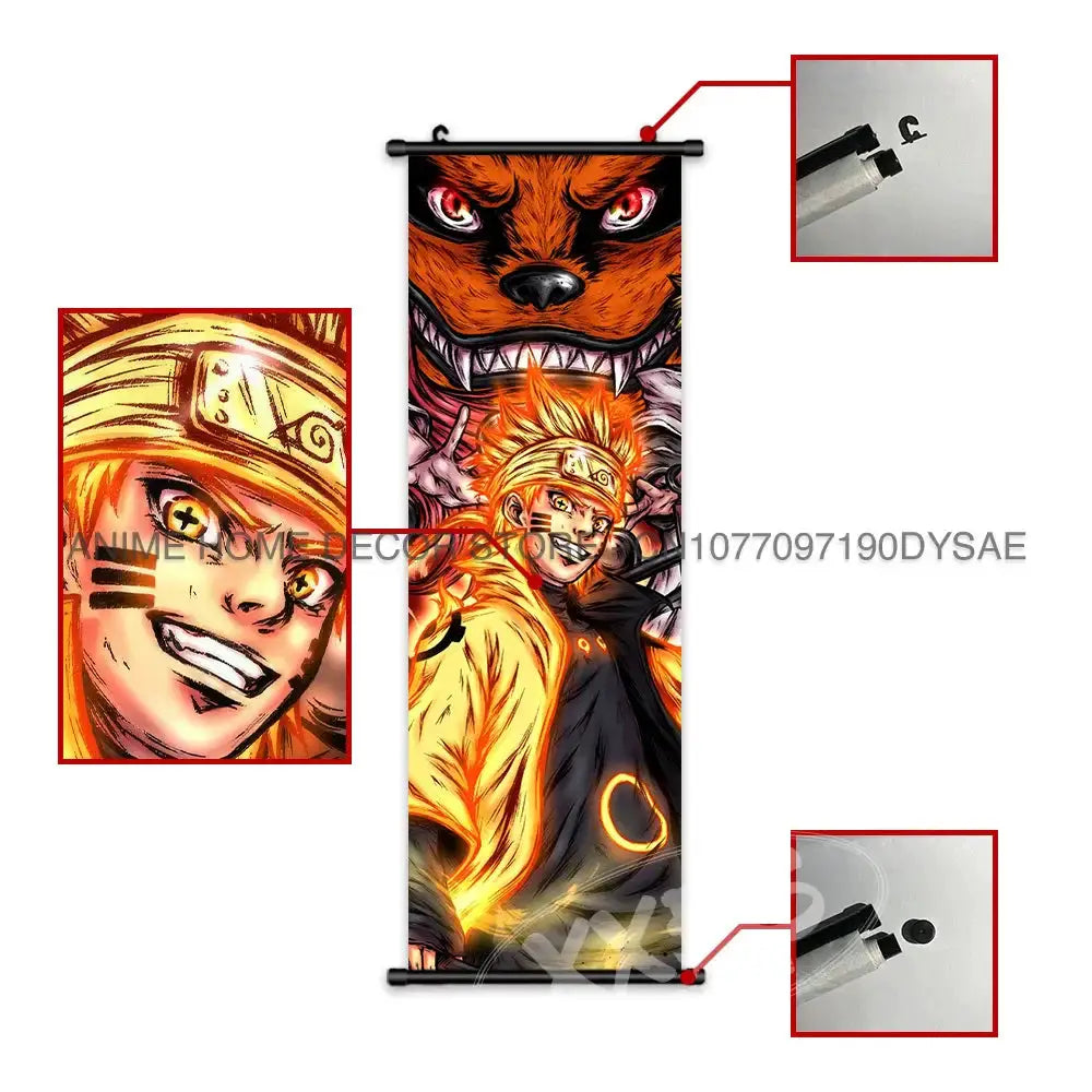 Uzumaki Naruto poster featuring Sasuke and Madara wall art scroll, vibrant anime poster from Infinite Visibility
