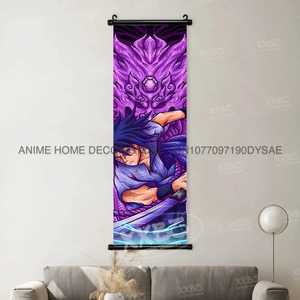 Uzumaki Naruto posters featuring Sasuke and Madara wall art scroll, vibrant anime poster by Infinite Visibility