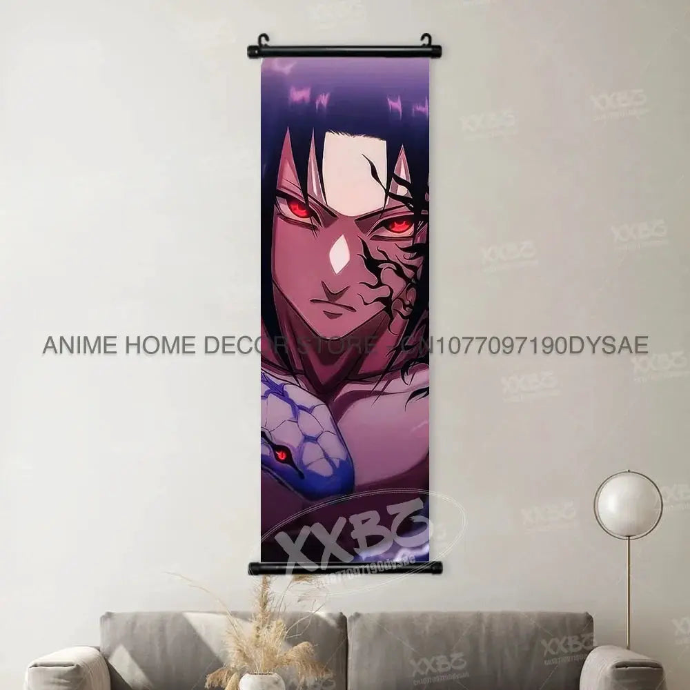 Uzumaki Naruto poster featuring Sasuke and Madara in vibrant wall art scroll style by Infinite Visibility