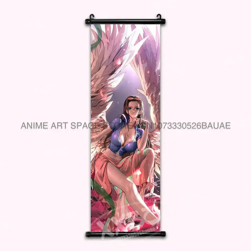 One Piece hanging poster featuring Luffy, Ace, Sabo, and Shanks characters from Infinite Visibility, wall art for anime fans.