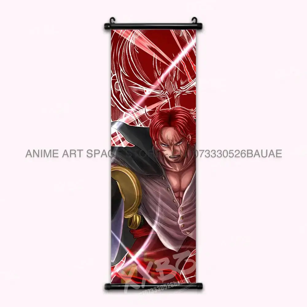 One Piece hanging poster featuring Luffy, Ace, and Sabo wall art with vibrant colors and detailed character illustrations.