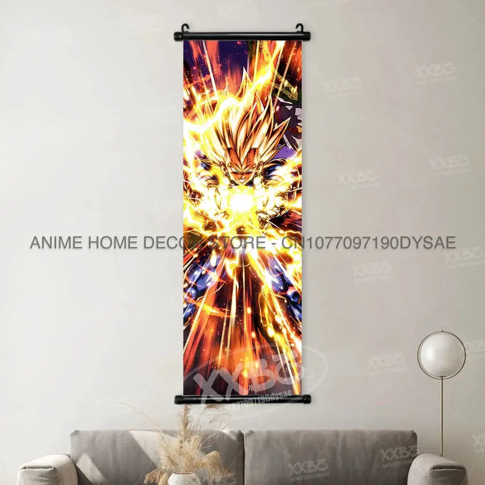 Dragon Ball posters featuring Goku and Vegeta anime wall scrolls, vibrant wall art from Infinite Visibility