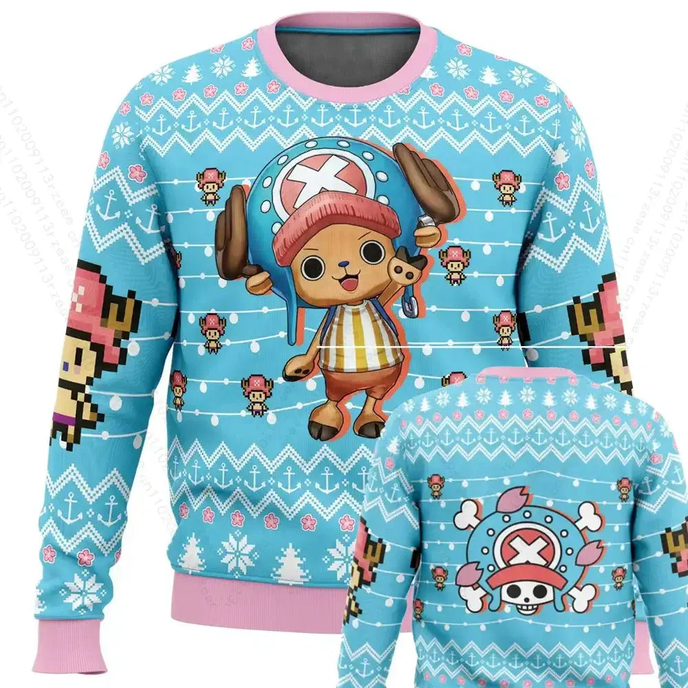 Infinite Visibility Tony Tony Chopper sweatshirt, round neck pullover featuring Chopper from One Piece, in soft fabric and colorful design.